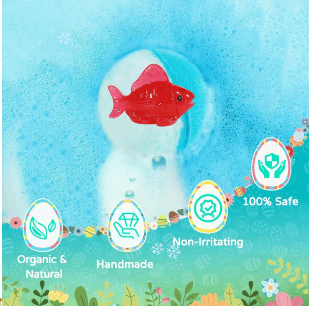 Natural Bath Bombs for Kids with Mega Bubbles & Surprise Inside