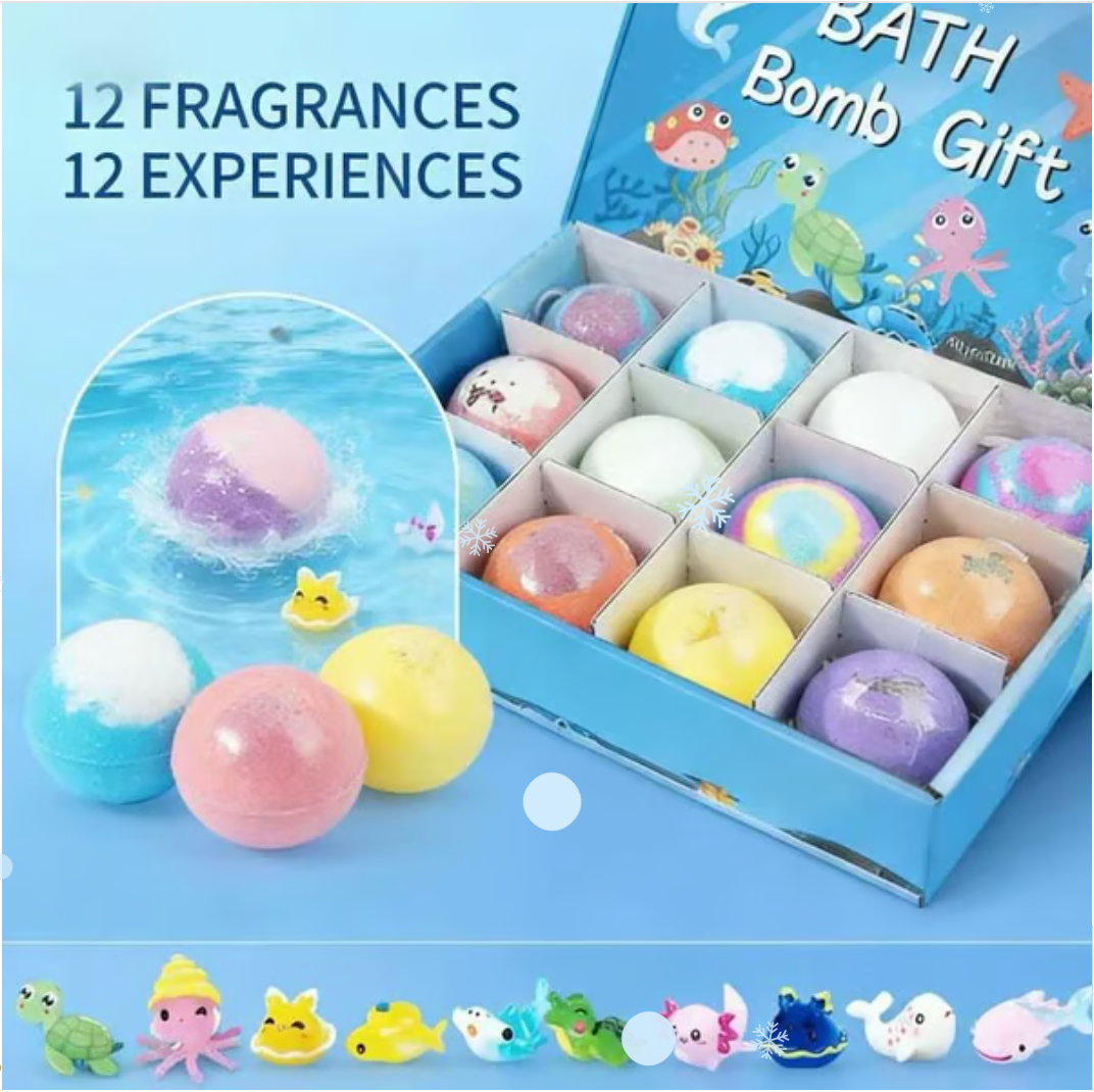 Natural Bath Bombs for Kids with Mega Bubbles & Surprise Inside