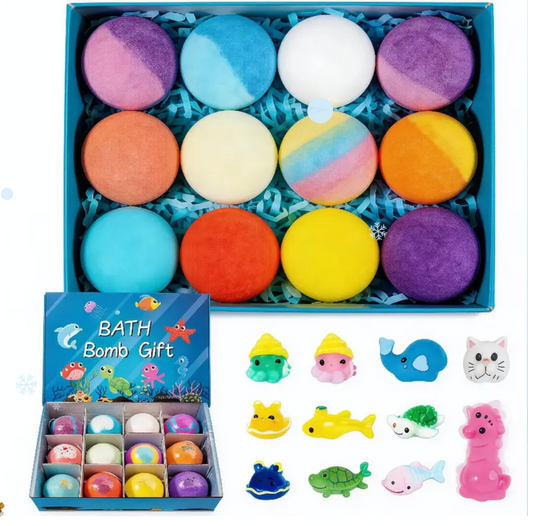 Natural Bath Bombs for Kids with Mega Bubbles & Surprise Inside