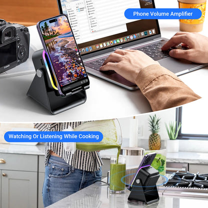 5-in-1 Wireless Speaker Phone Stand with Power Bank