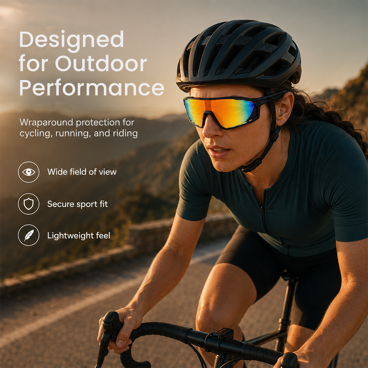Photochromic Sports Sunglasses for Driving & Outdoor Activities