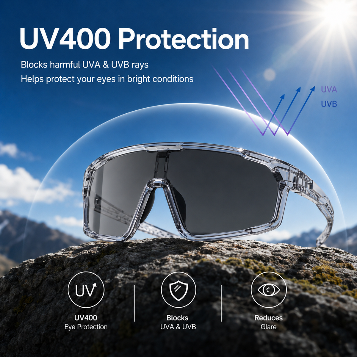 Photochromic Sports Sunglasses for Driving & Outdoor Activities