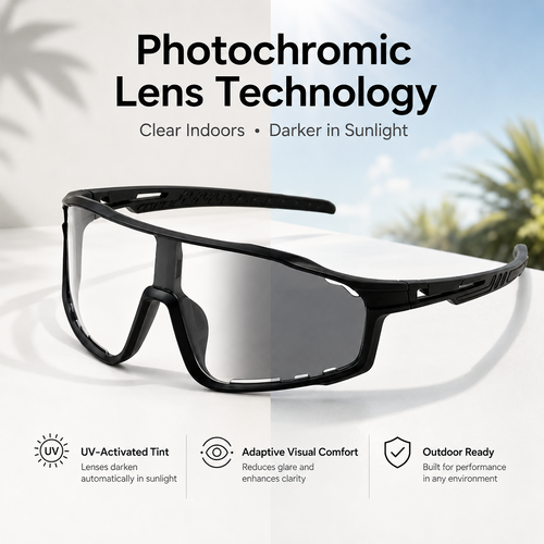Photochromic Sports Sunglasses for Driving & Outdoor Activities