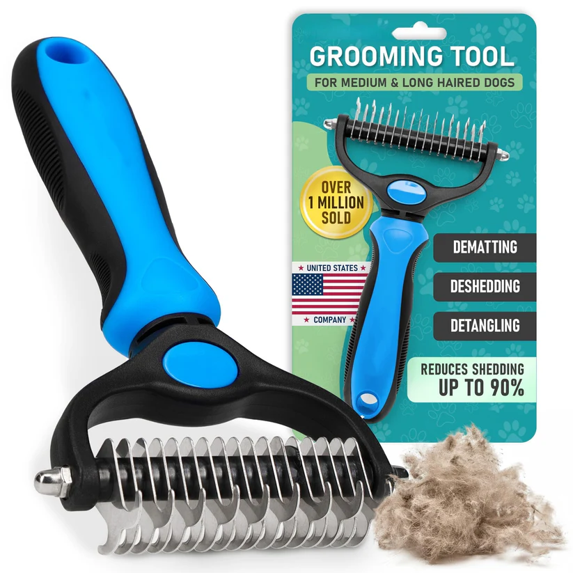 Gentle Deshedding Grooming Brush for Pain-Free Pet Coat Care
