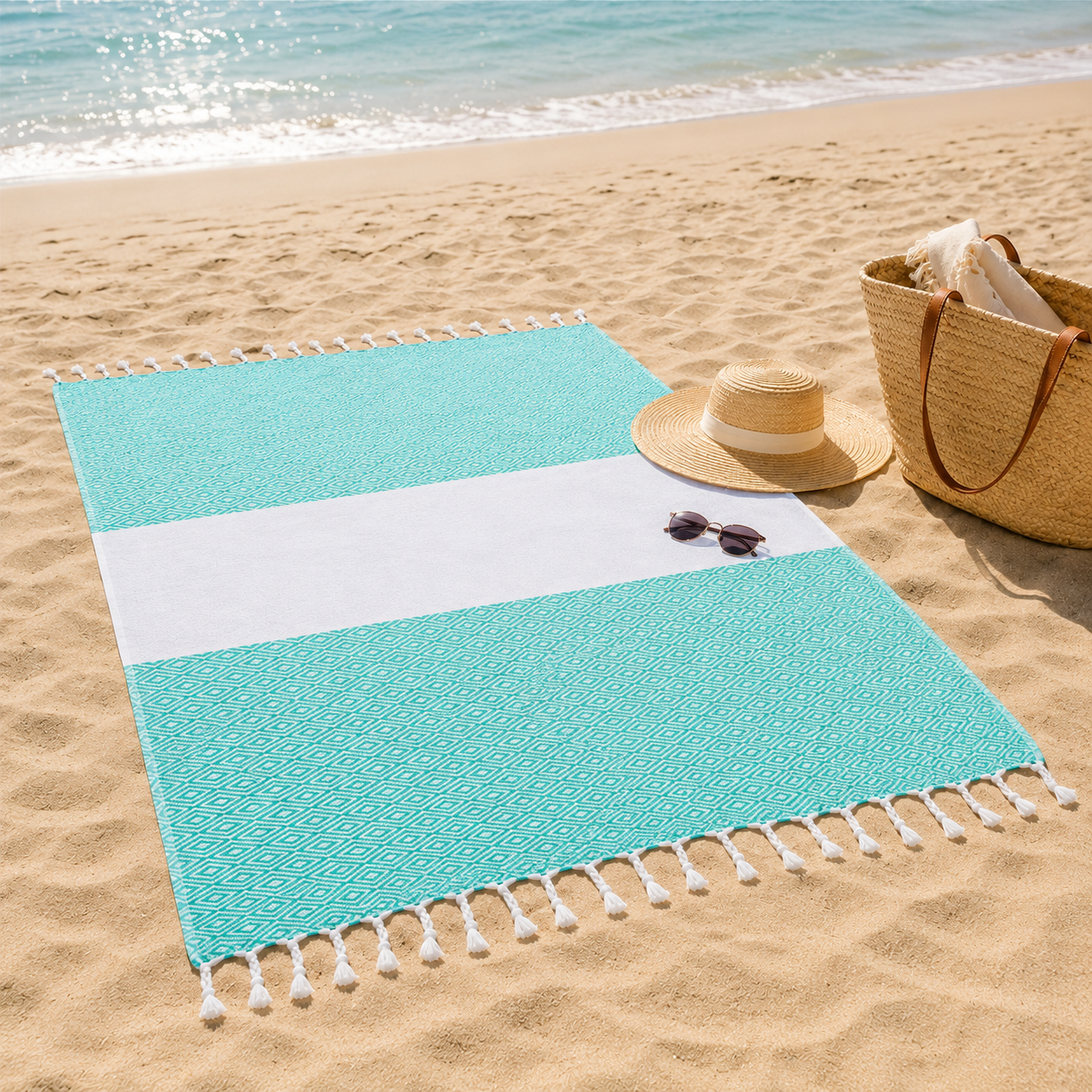 Sand-Free Quick-Dry Beach Towel for Effortless Summer Beach Days
