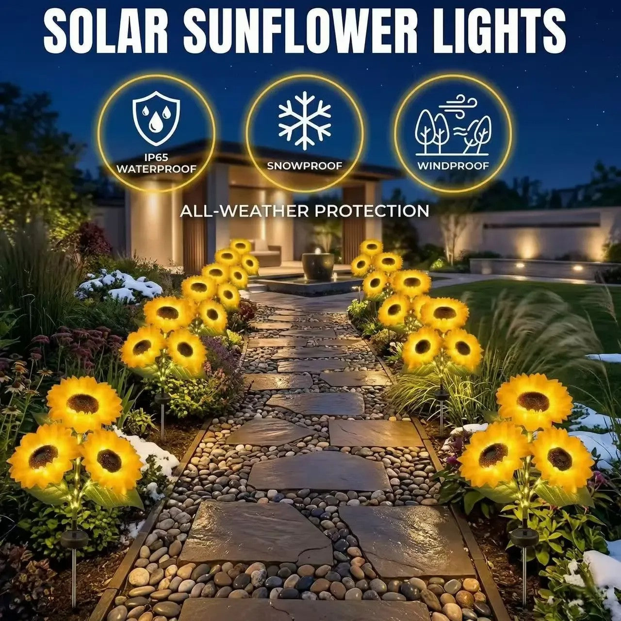 Solar Sunflower LED Lights Outdoor Waterproof Decor🌻