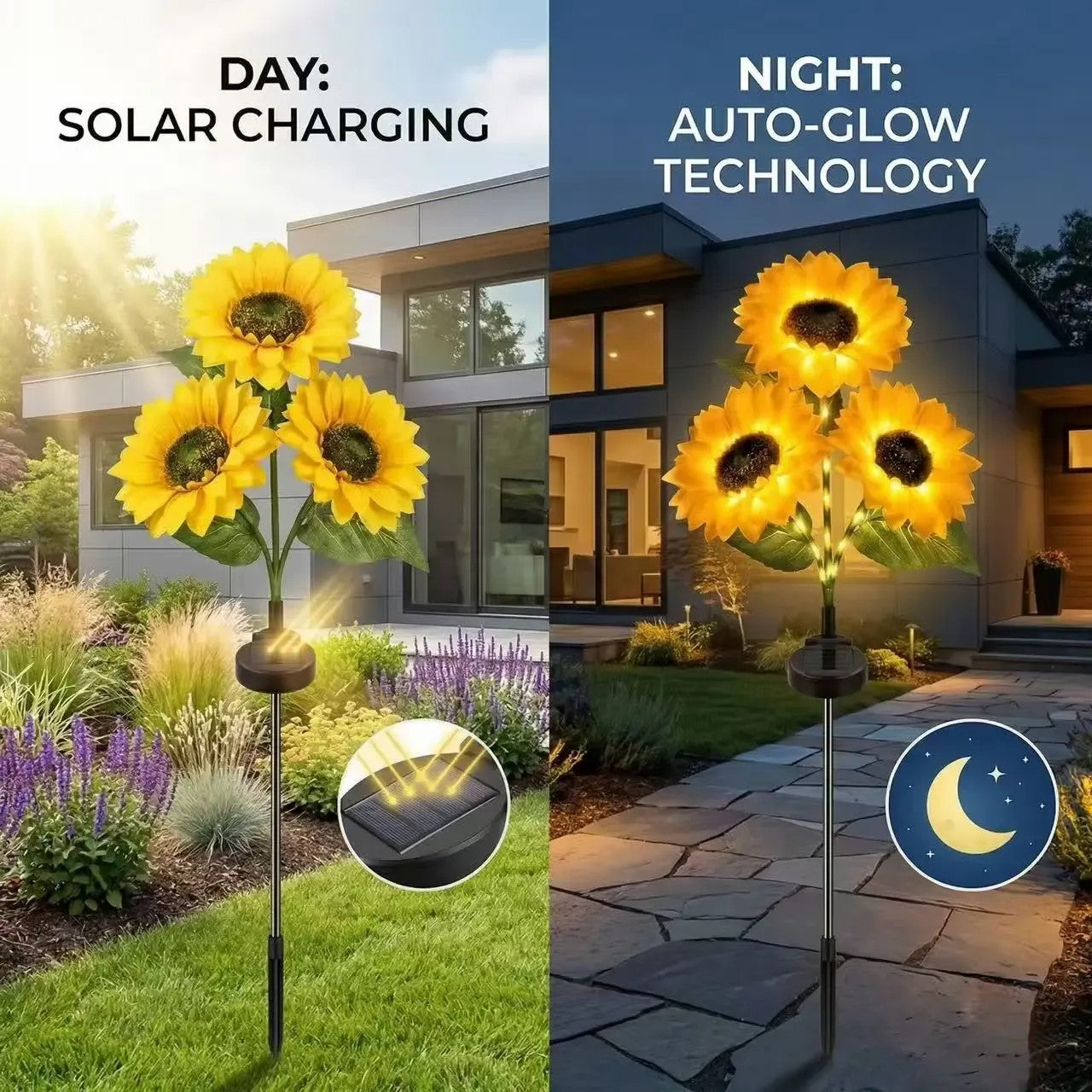 Solar Sunflower LED Lights Outdoor Waterproof Decor🌻