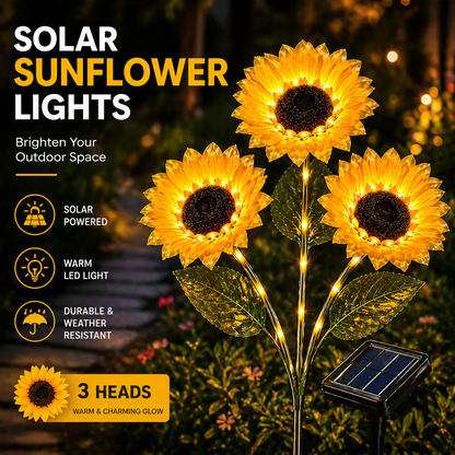 Solar Sunflower LED Lights Outdoor Waterproof Decor🌻