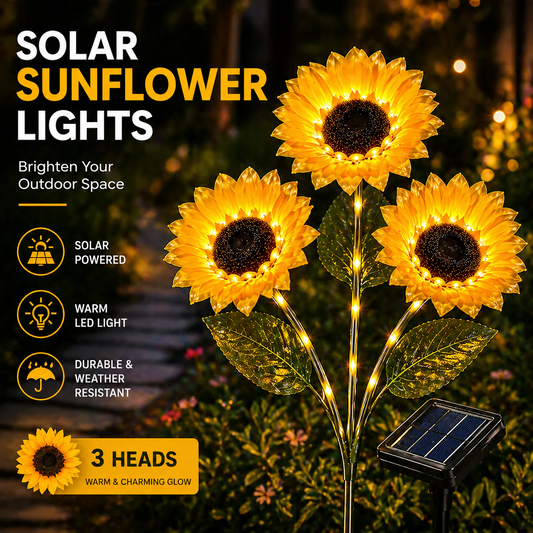 Solar Sunflower LED Lights Outdoor Waterproof Decor🌻