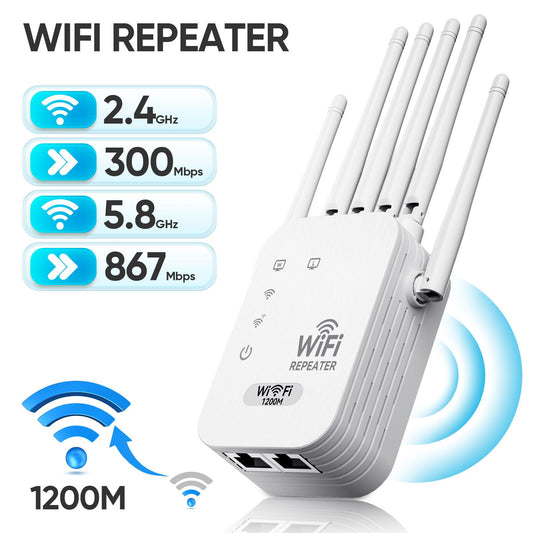 6-Antenna WiFi Extender 1200Mbps Dual Band