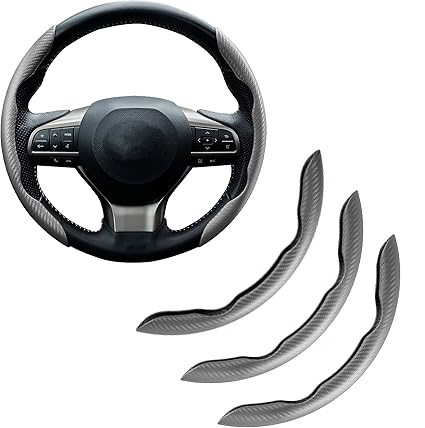 Carbon Fiber Silicone Anti-Slip Car Steering Wheel Cover Universal Fit