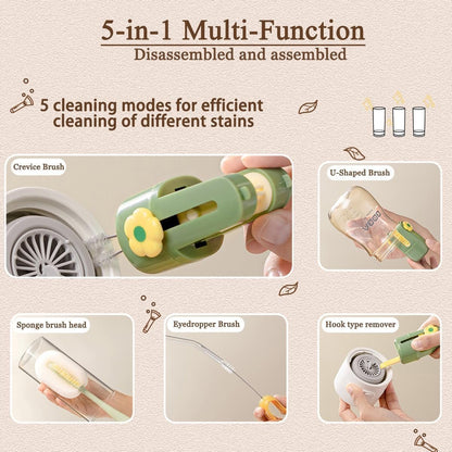 5-in-1 Multifunctional Baby Bottle Cleaning Brush Set