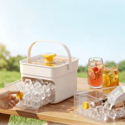 Handled Press-Type Ice Cube Tray (Double-Layer) For any summer moment