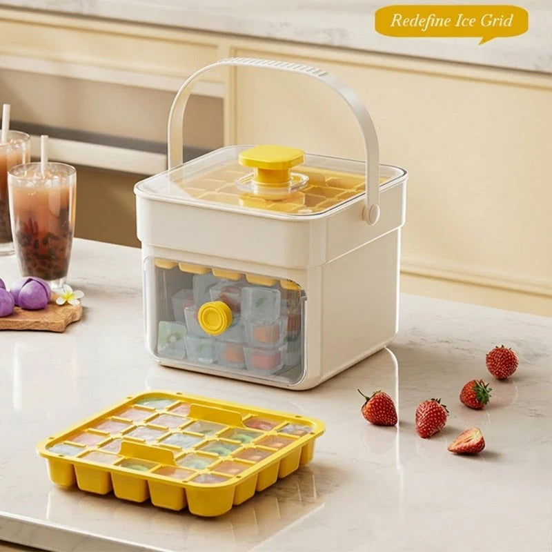 Handled Press-Type Ice Cube Tray (Double-Layer) For any summer moment