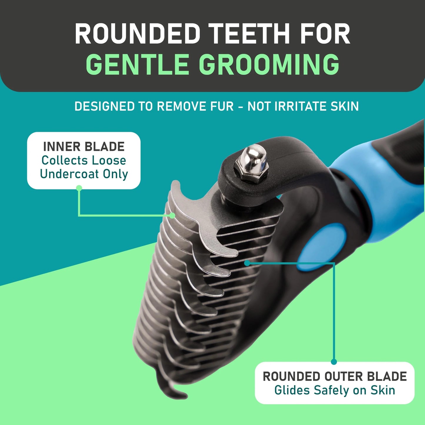 Gentle Deshedding Grooming Brush for Pain-Free Pet Coat Care