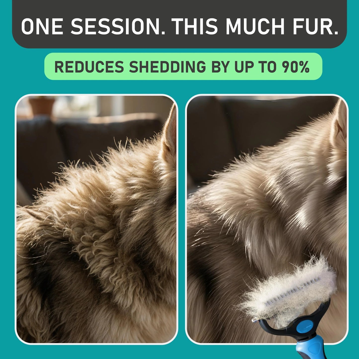 Gentle Deshedding Grooming Brush for Pain-Free Pet Coat Care