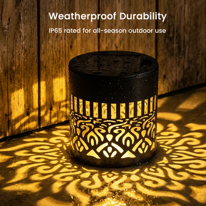Solar Mandala Projection Wall Light for Outdoor Garden Decor