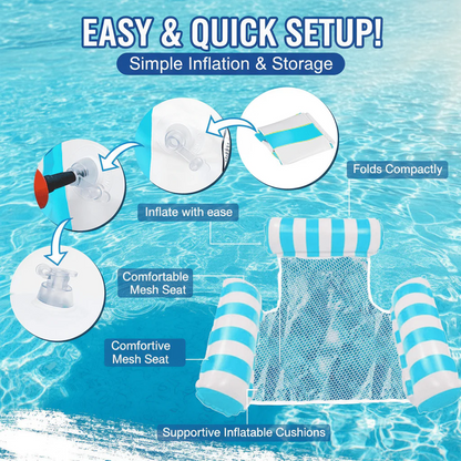 Inflatable Water Hammock Pool Float Lounge Chair