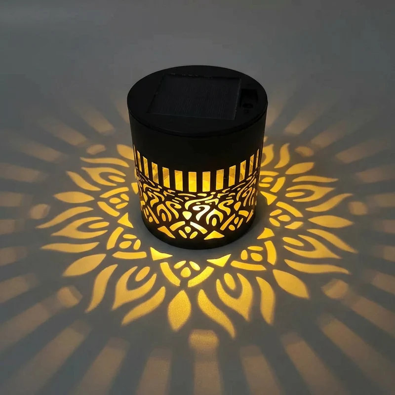 Solar Mandala Projection Wall Light for Outdoor Garden Decor