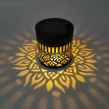 Solar Mandala Projection Wall Light for Outdoor Garden Decor