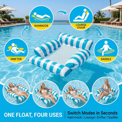 Inflatable Water Hammock Pool Float Lounge Chair