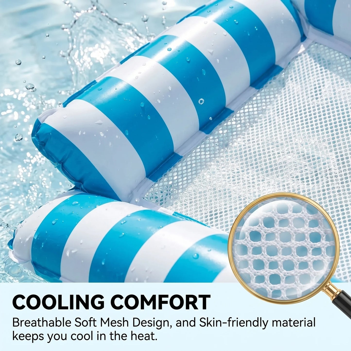 Inflatable Water Hammock Pool Float Lounge Chair