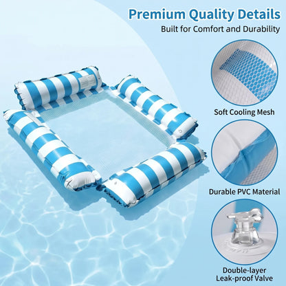Inflatable Water Hammock Pool Float Lounge Chair