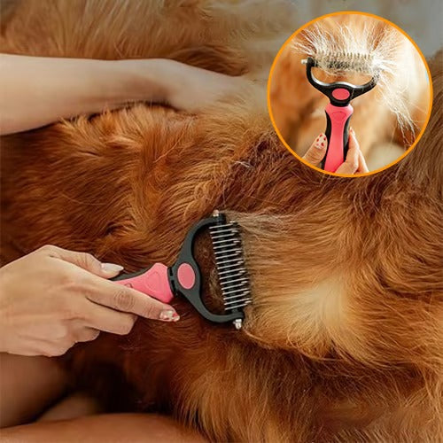 Gentle Deshedding Grooming Brush for Pain-Free Pet Coat Care
