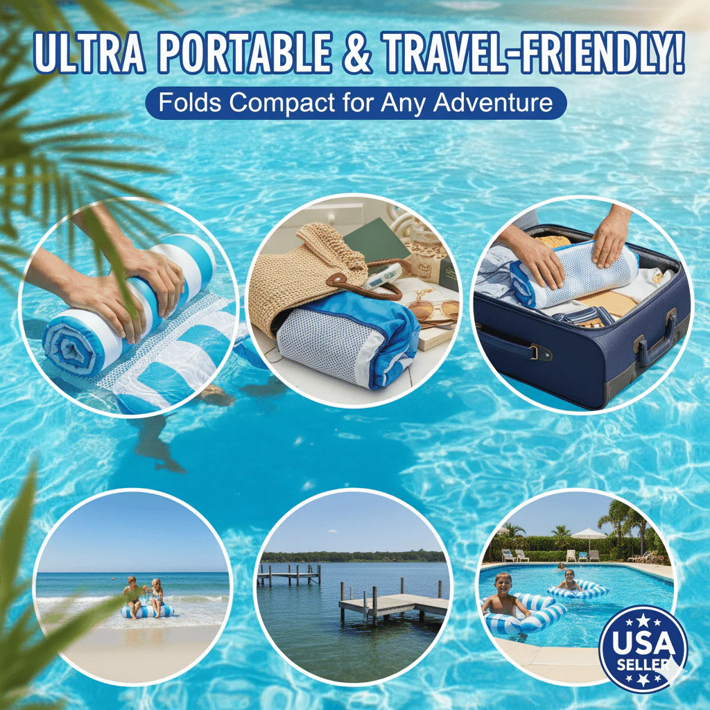 Inflatable Water Hammock Pool Float Lounge Chair