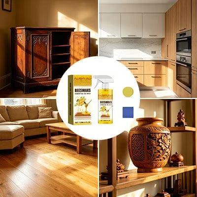 Natural Beeswax Floor Polish Spray for Wood Shine Protection