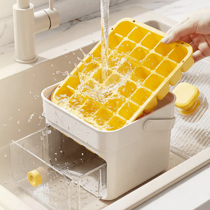 Handled Press-Type Ice Cube Tray (Double-Layer) For any summer moment