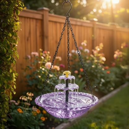 Solar Cascade Hanging Bird Bath Fountain