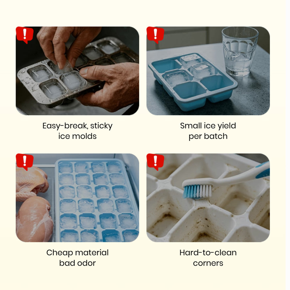 Handled Press-Type Ice Cube Tray (Double-Layer) For any summer moment